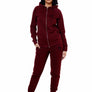 Ladies Burgundy Zip Hoody